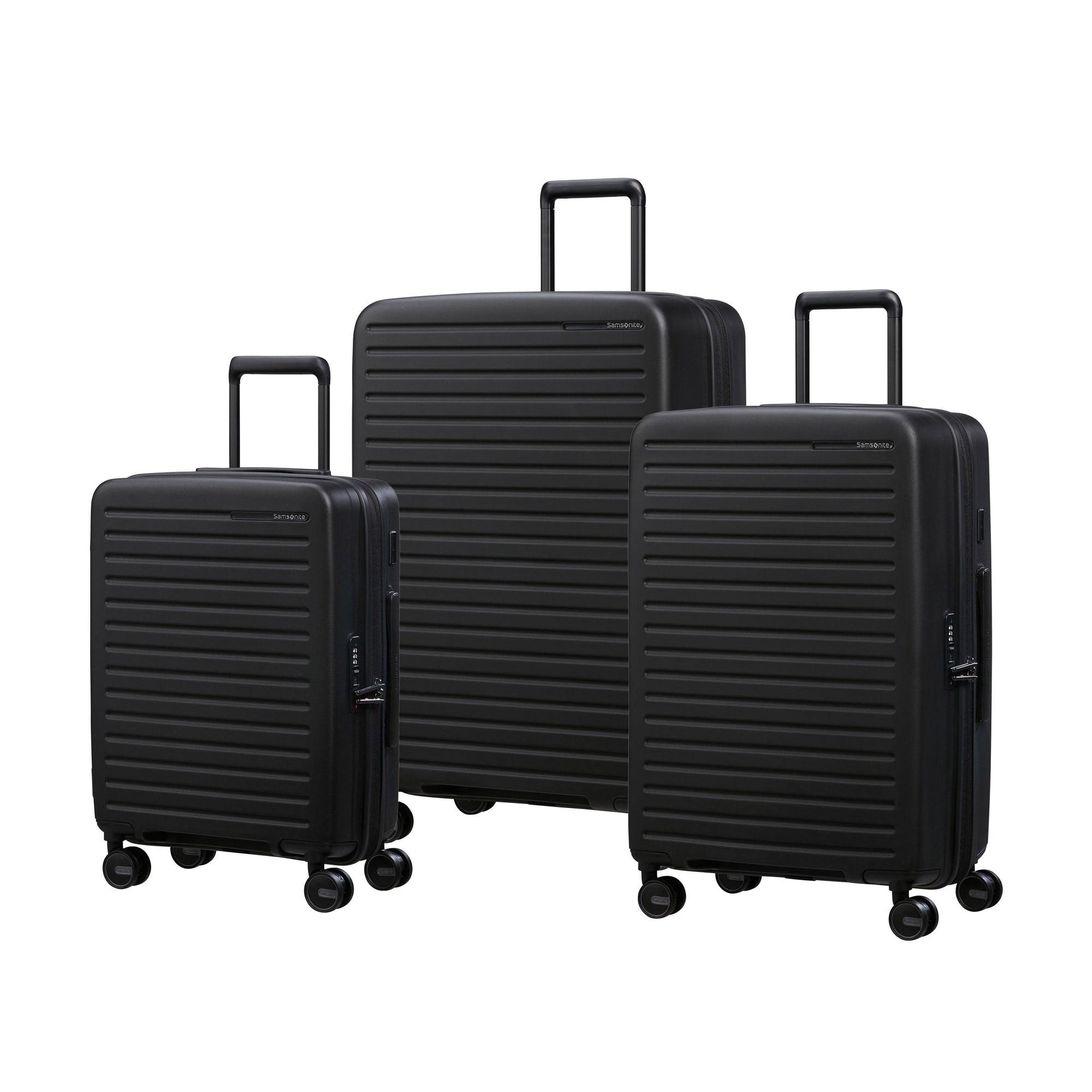 Samsonite Luggage Black Samsonite Restackd Spinner Expandable 3-Piece Nested Luggage Set
