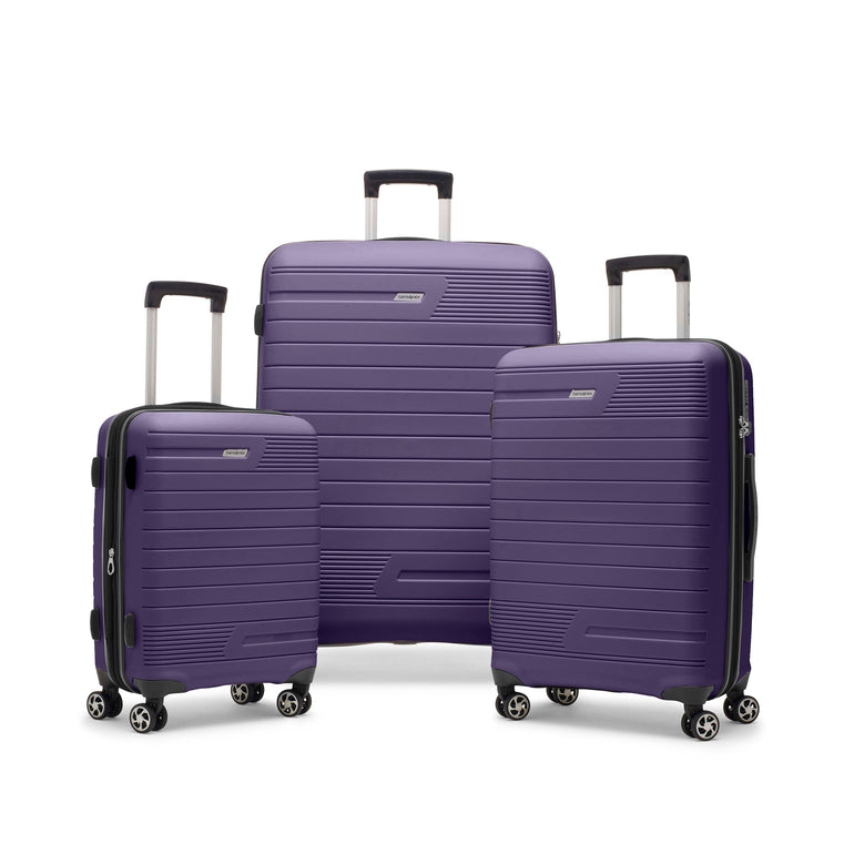 Samsonite Luggage Limited Edition: Purple Samsonite Sirocco Collection 3 Piece Nested Spinner Expandable Luggage Set