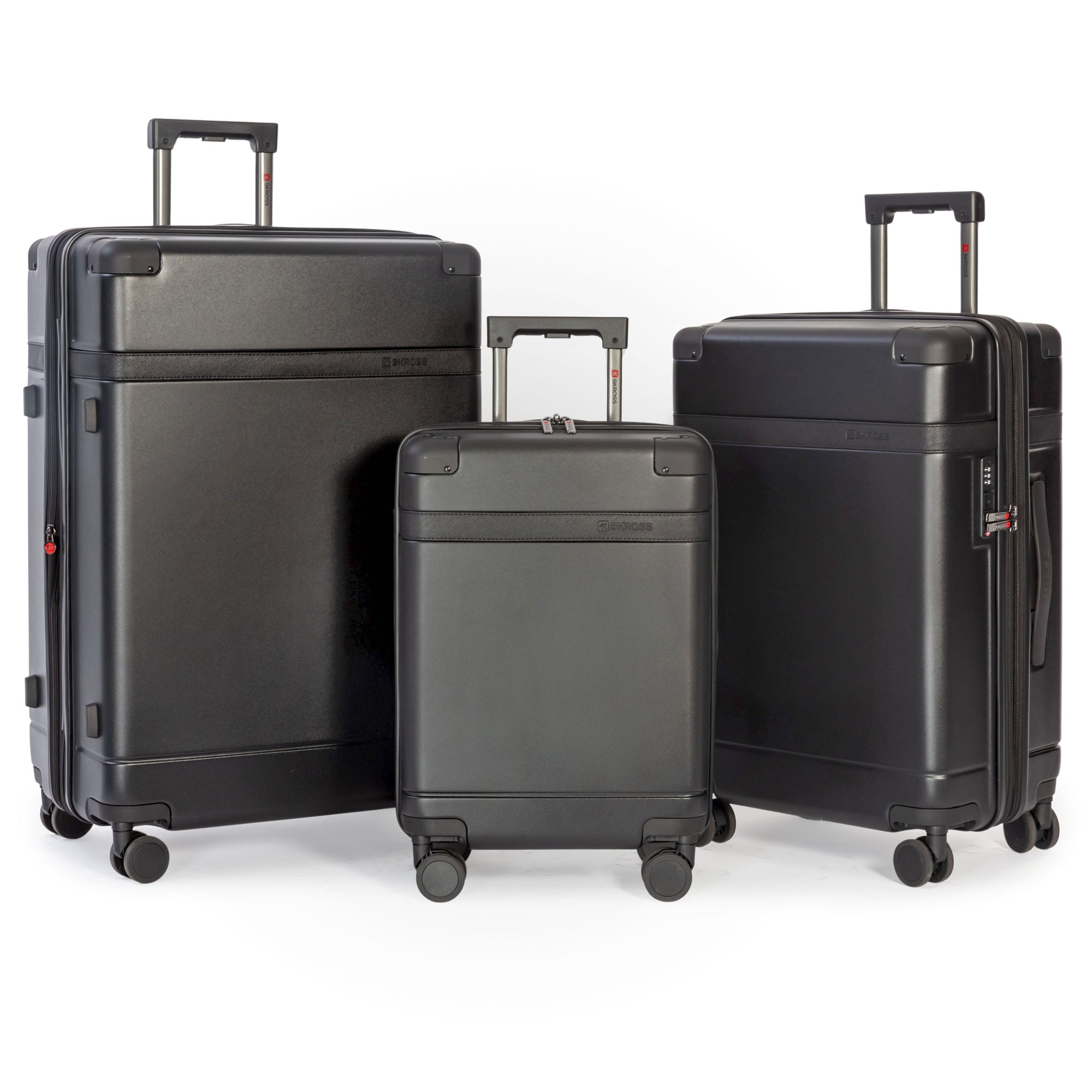 SKROSS Luggage Black Skross Apex 3-Piece Hardside 3-Piece Luggage Set