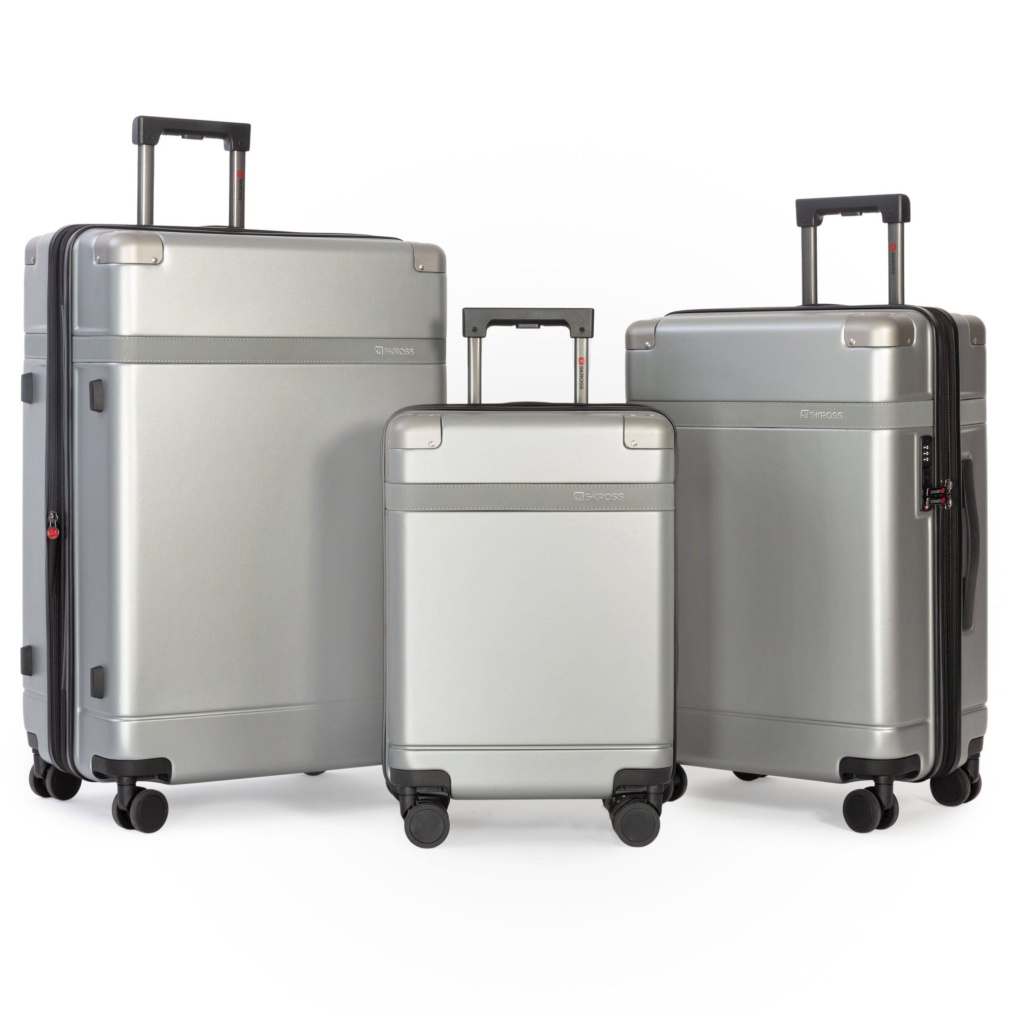 SKROSS Luggage Silver Skross Apex 3-Piece Hardside 3-Piece Luggage Set