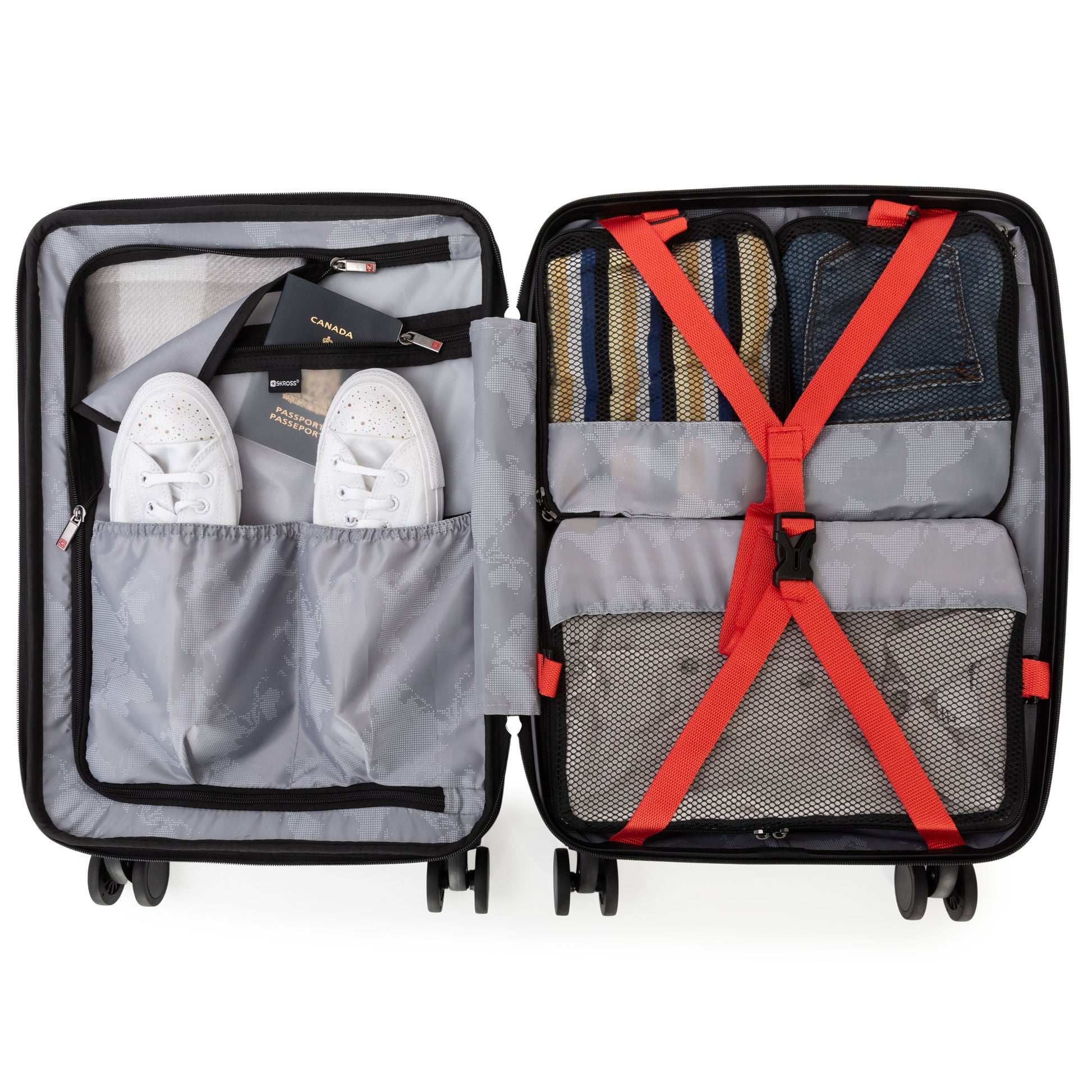 SKROSS Luggage Skross Studio K 20” Hardside Carry-On Luggage with 3 Packing Cubes