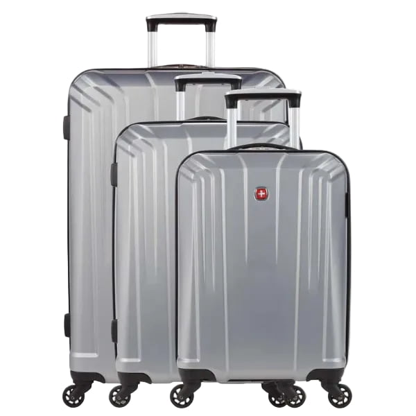 Swiss Gear Luggage Silver Swiss Gear The Summit 3-Piece Spinner Luggage Set