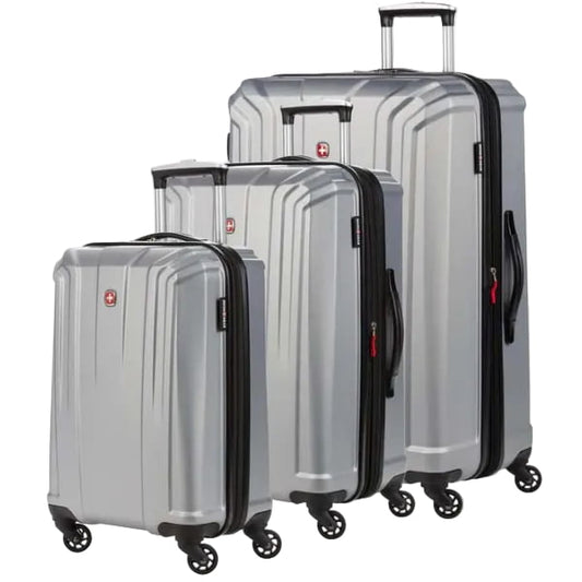 Swiss Gear Luggage Silver Swiss Gear The Summit 3-Piece Spinner Luggage Set