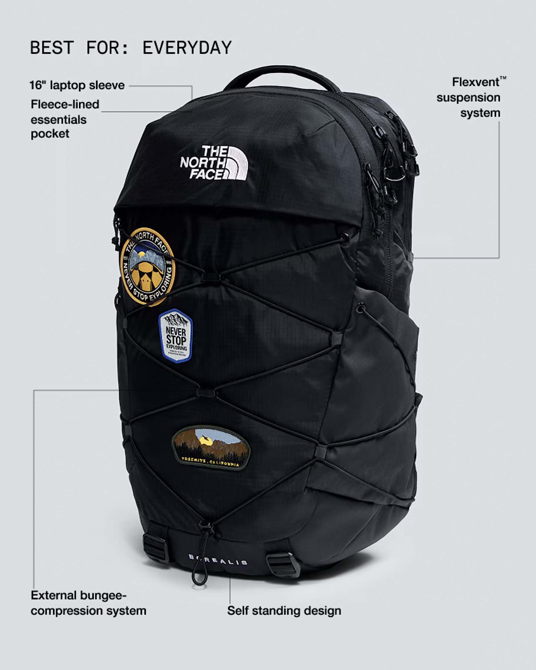 The North Face Backpacks TNF Black/TNF White/Patch The North Face Borealis Patch