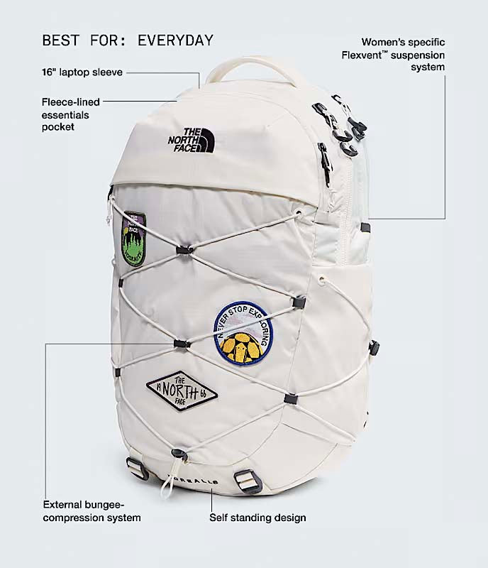 The North Face Backpacks White Dune/Patch The North Face Women's Borealis Patch Backpack