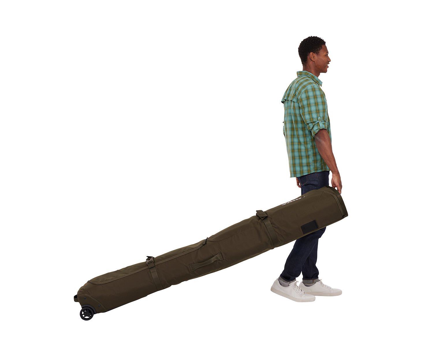 Thule Ski Bag Deep Khaki Thule RoundTrip Ski Roller Bag 175cm - Deep Khaki