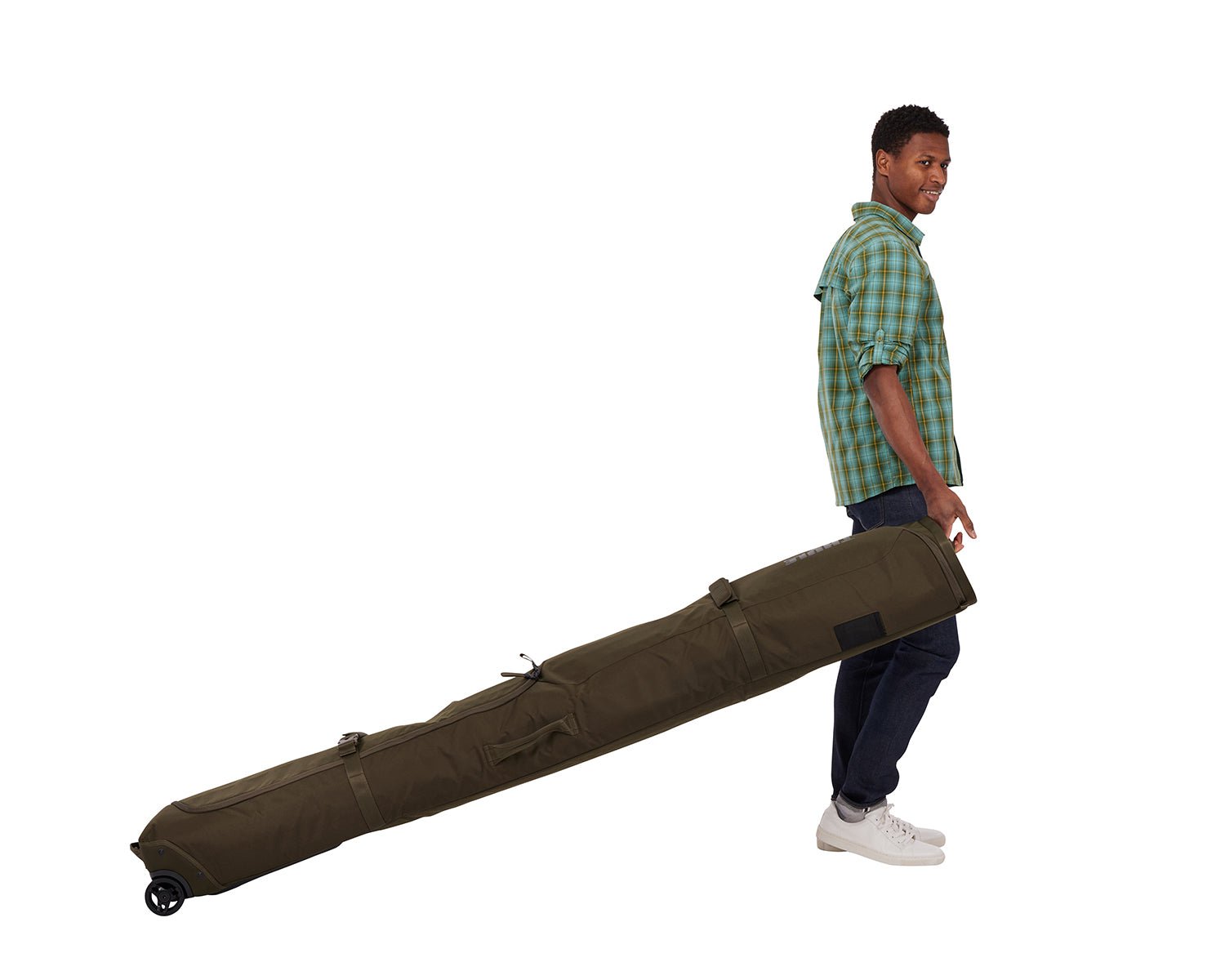 Thule Ski Bag Deep Khaki Thule RoundTrip Ski Roller Bag 192cm - Deep Khaki