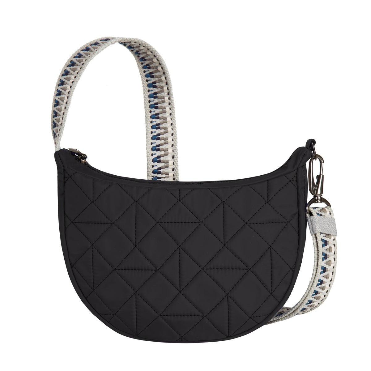 Travelon Cross-Body Bag Geo Black Travelon Anti-Theft Boho Crescent Crossbody