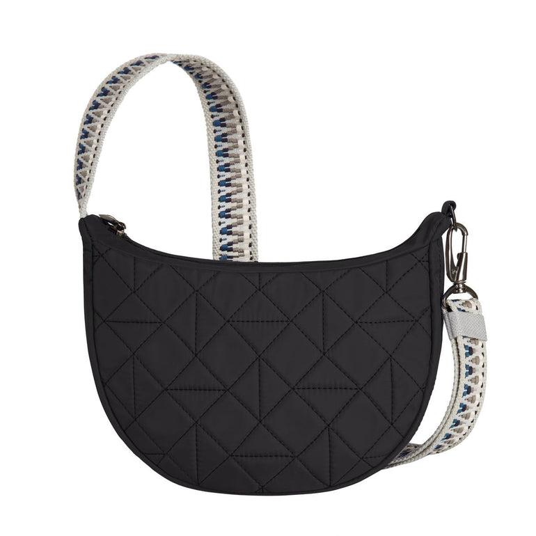 Travelon Cross-Body Bag Geo Black Travelon Anti-Theft Boho Crescent Crossbody