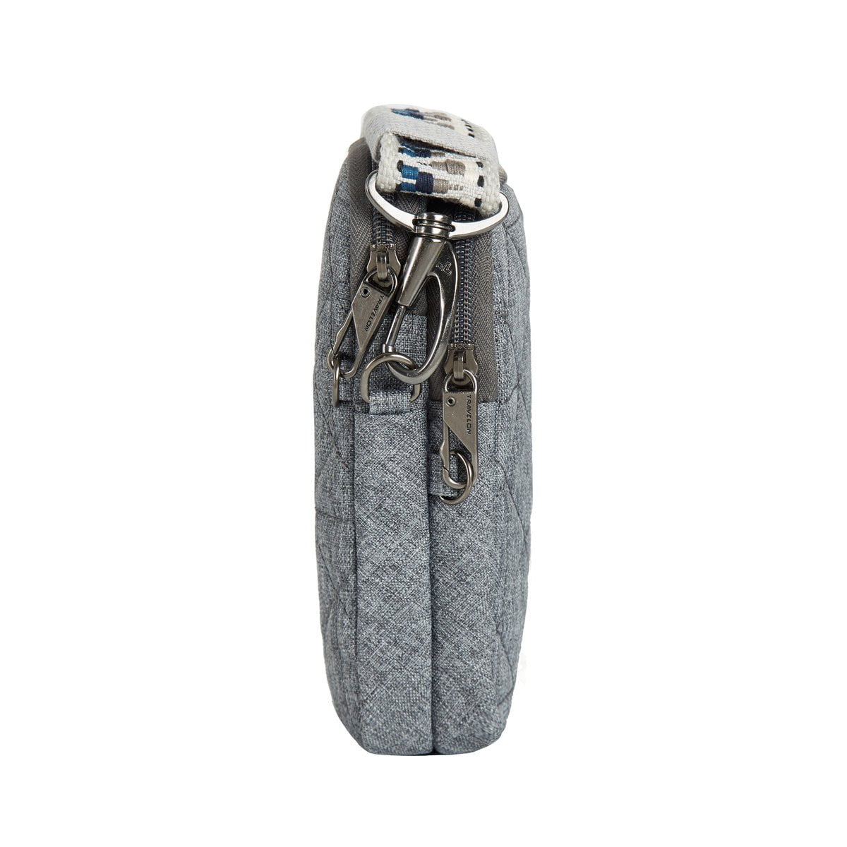 Travelon Cross-Body Bag Geo Gray Heather Travelon Anti-Theft Boho 2 Compartment Phone Crossbody - Geo Gray Heather