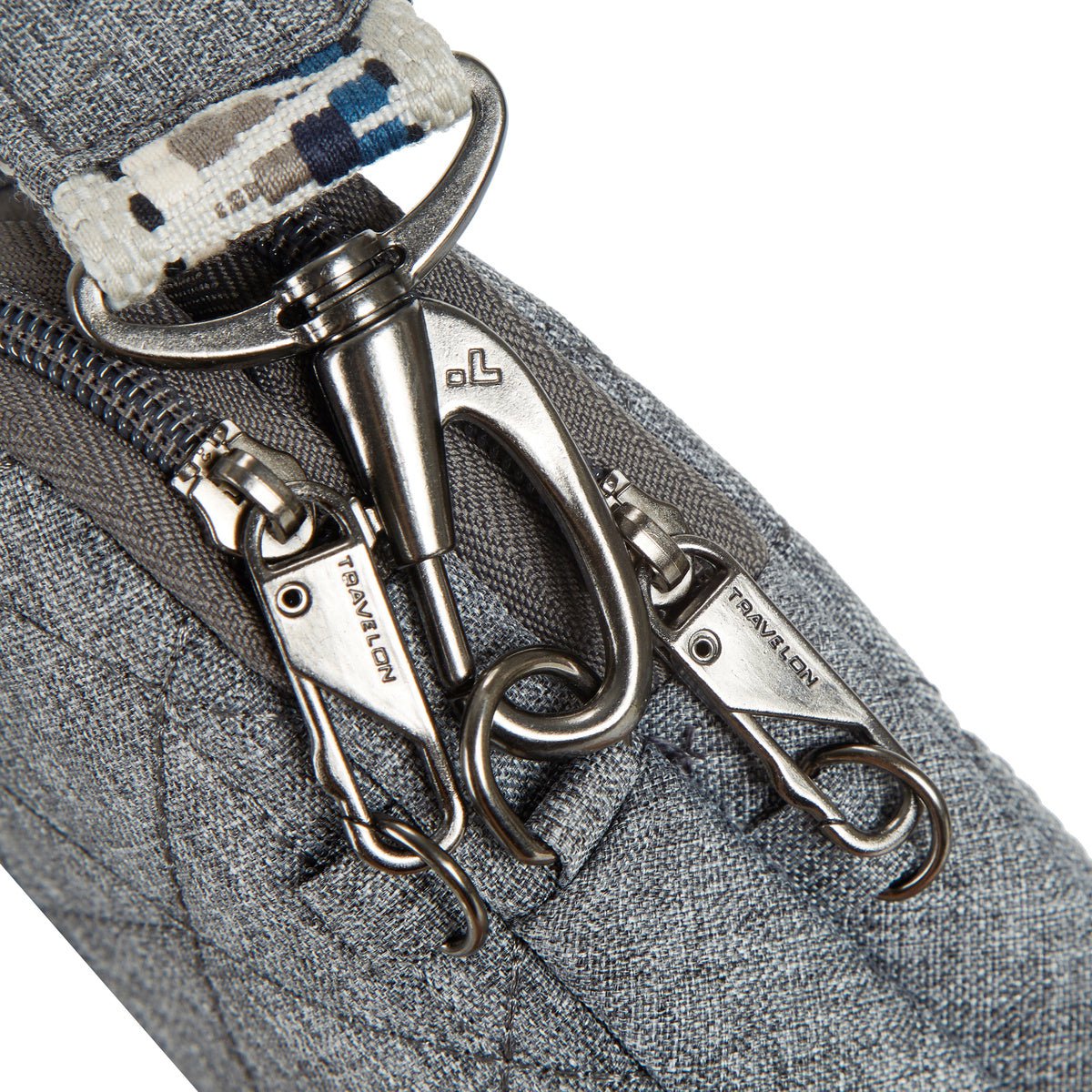 Travelon Cross-Body Bag Geo Gray Heather Travelon Anti-Theft Boho 2 Compartment Phone Crossbody - Geo Gray Heather