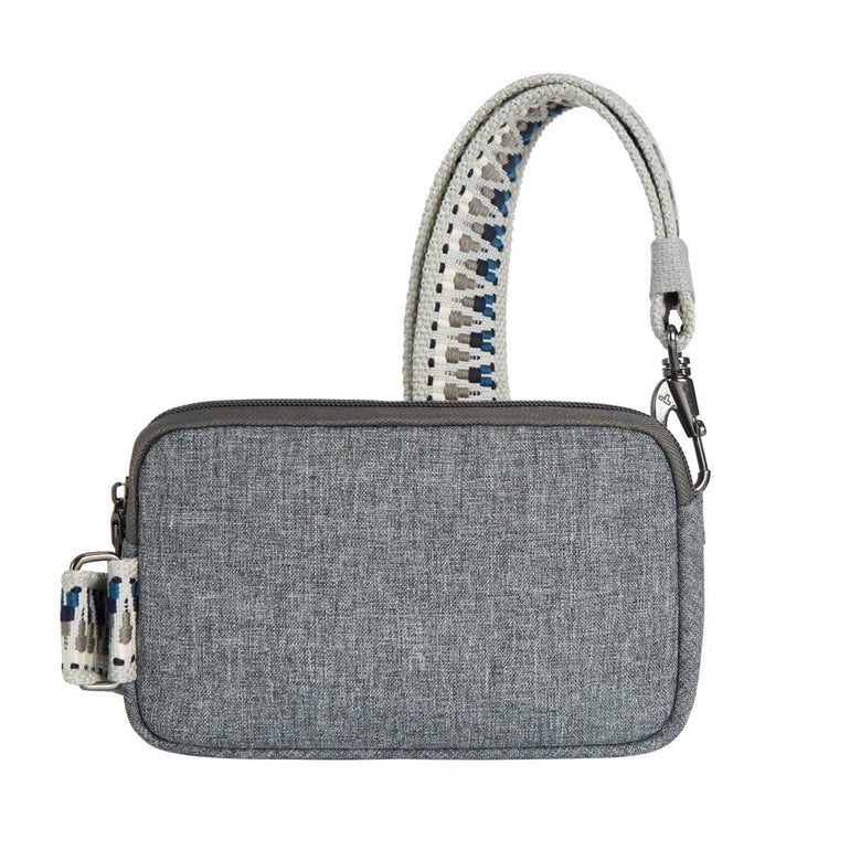 Travelon Cross-Body Bag Geo Gray Heather Travelon Anti-Theft Boho Phone Sling - Geo Gray Heather