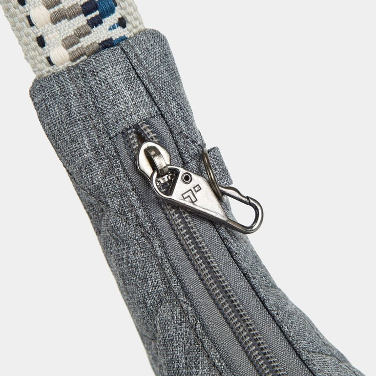 Travelon Cross-Body Bag Geo Gray Heather Travelon Anti-Theft Boho Slouchy Crossbody - Geo Gray Heather