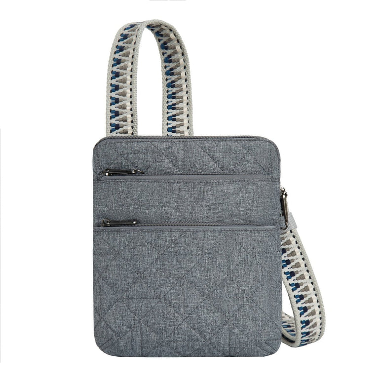 Travelon Cross-Body Bag Gray Heather Travelon Anti-Theft Boho Slim Bag