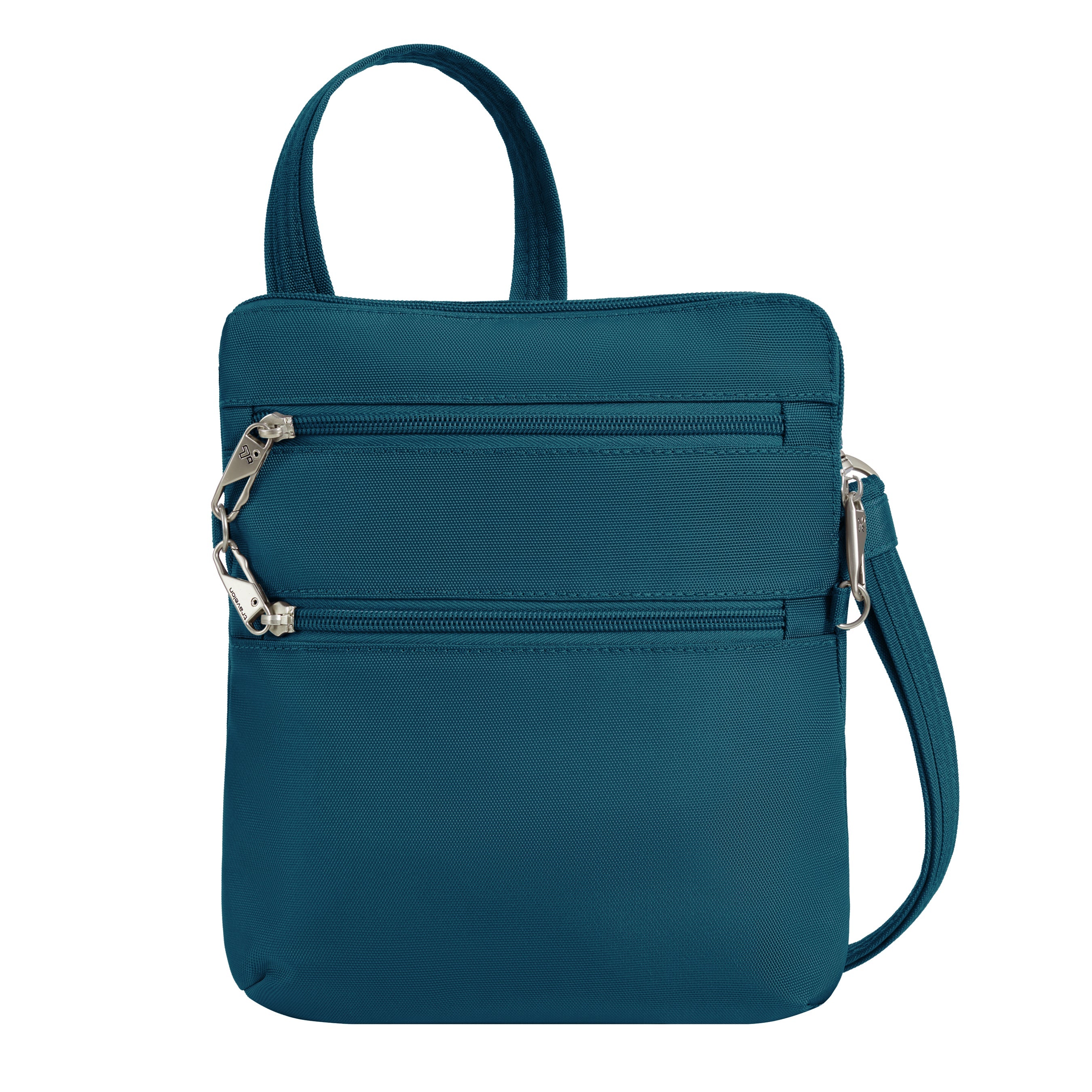 Travelon Cross-Body Bag Teal Travelon Anti-Theft Classic Slim Double Zip Crossbody