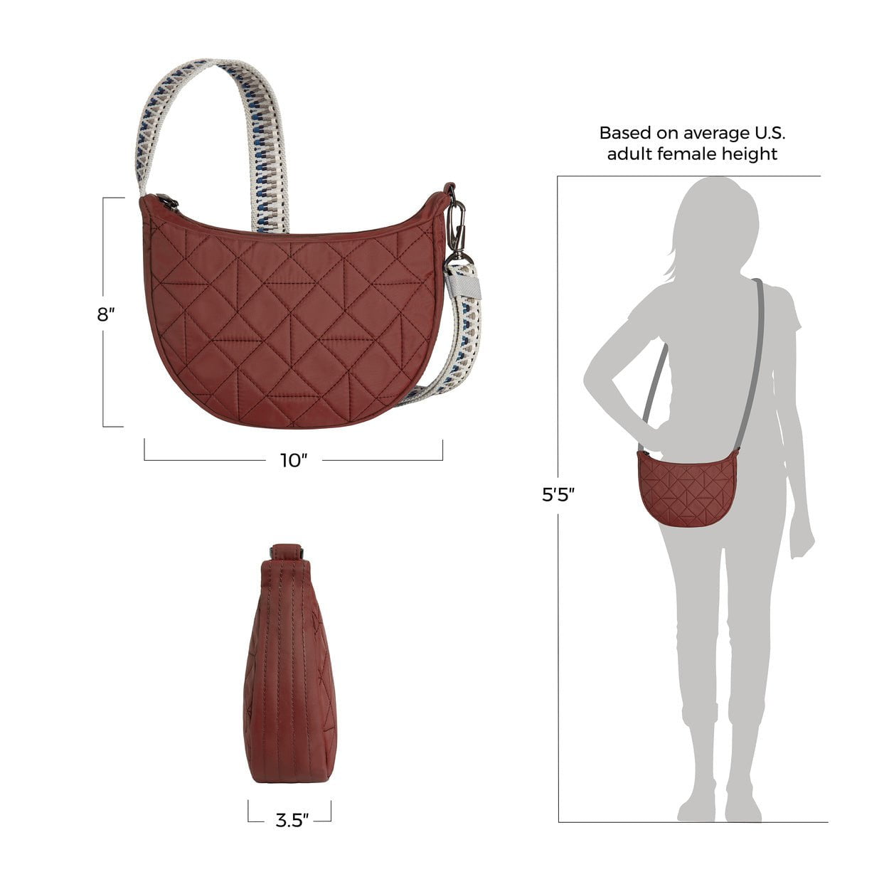 Travelon Cross-Body Bag Travelon Anti-Theft Boho Crescent Crossbody