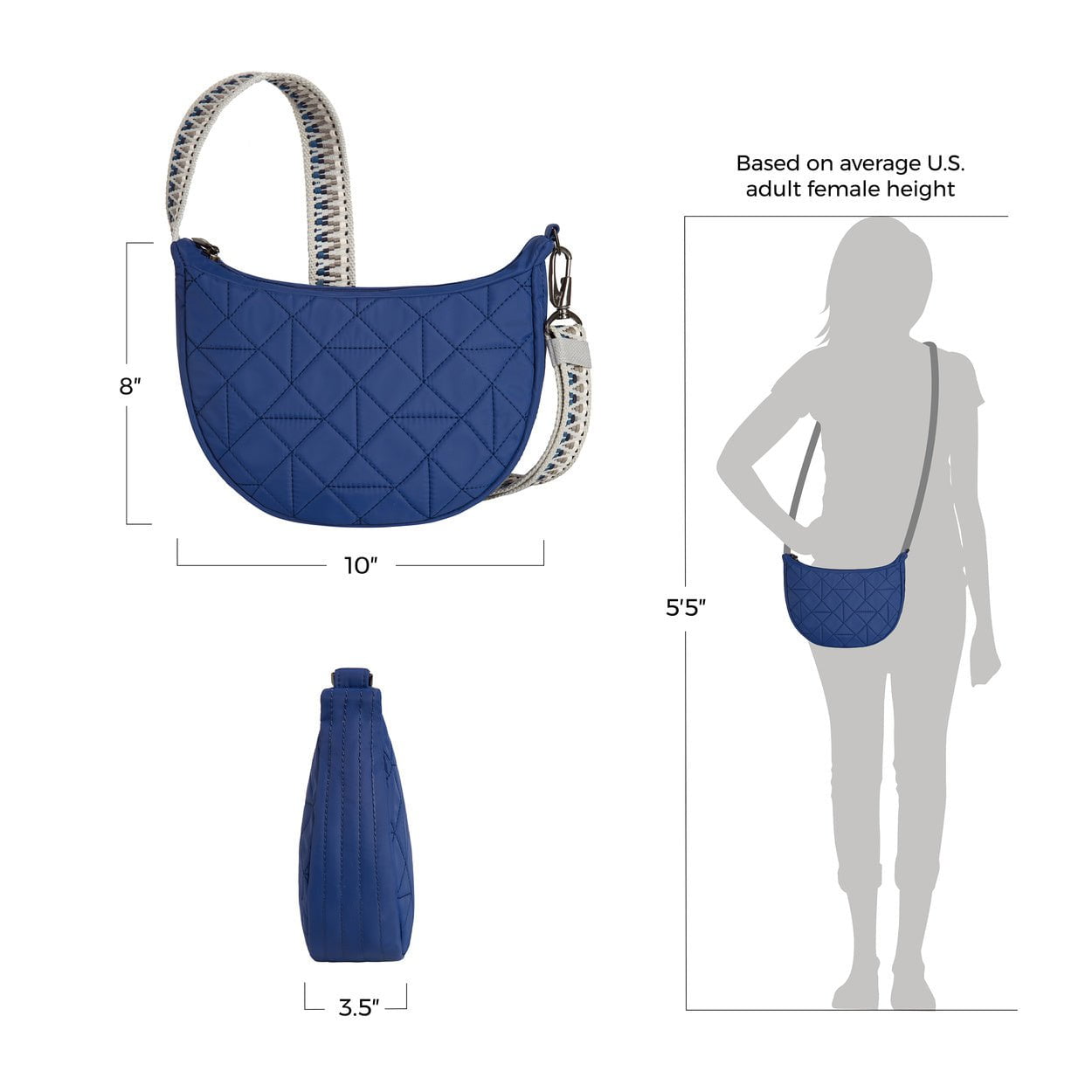 Travelon Cross-Body Bag Travelon Anti-Theft Boho Crescent Crossbody