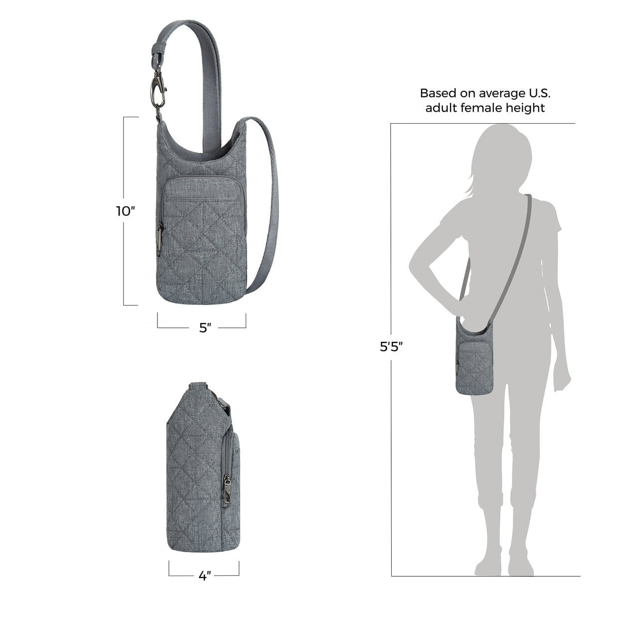 Travelon Cross-Body Bag Travelon Anti-Theft Boho Insulated Water Bottle Tote