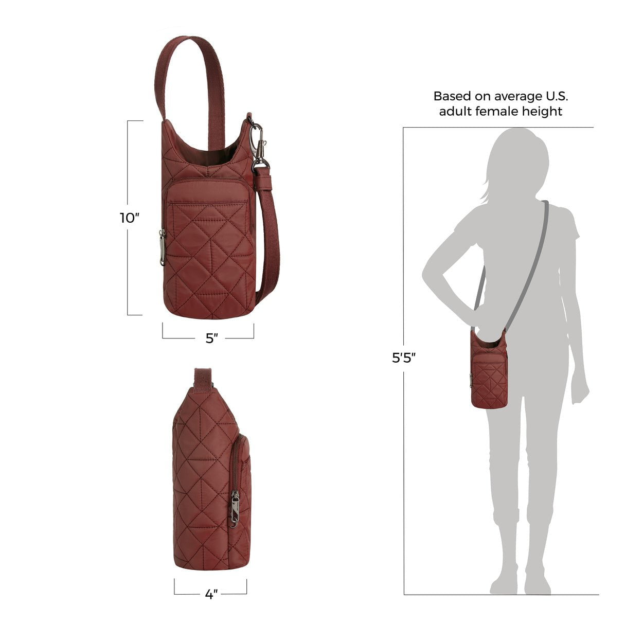 Travelon Cross-Body Bag Travelon Anti-Theft Boho Insulated Water Bottle Tote
