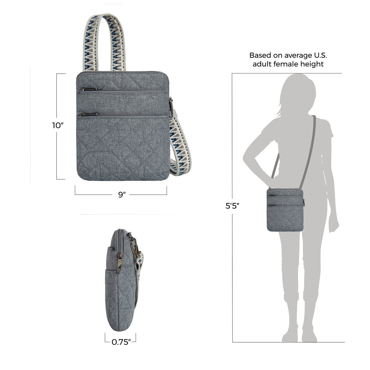 Travelon Cross-Body Bag Travelon Anti-Theft Boho Slim Bag