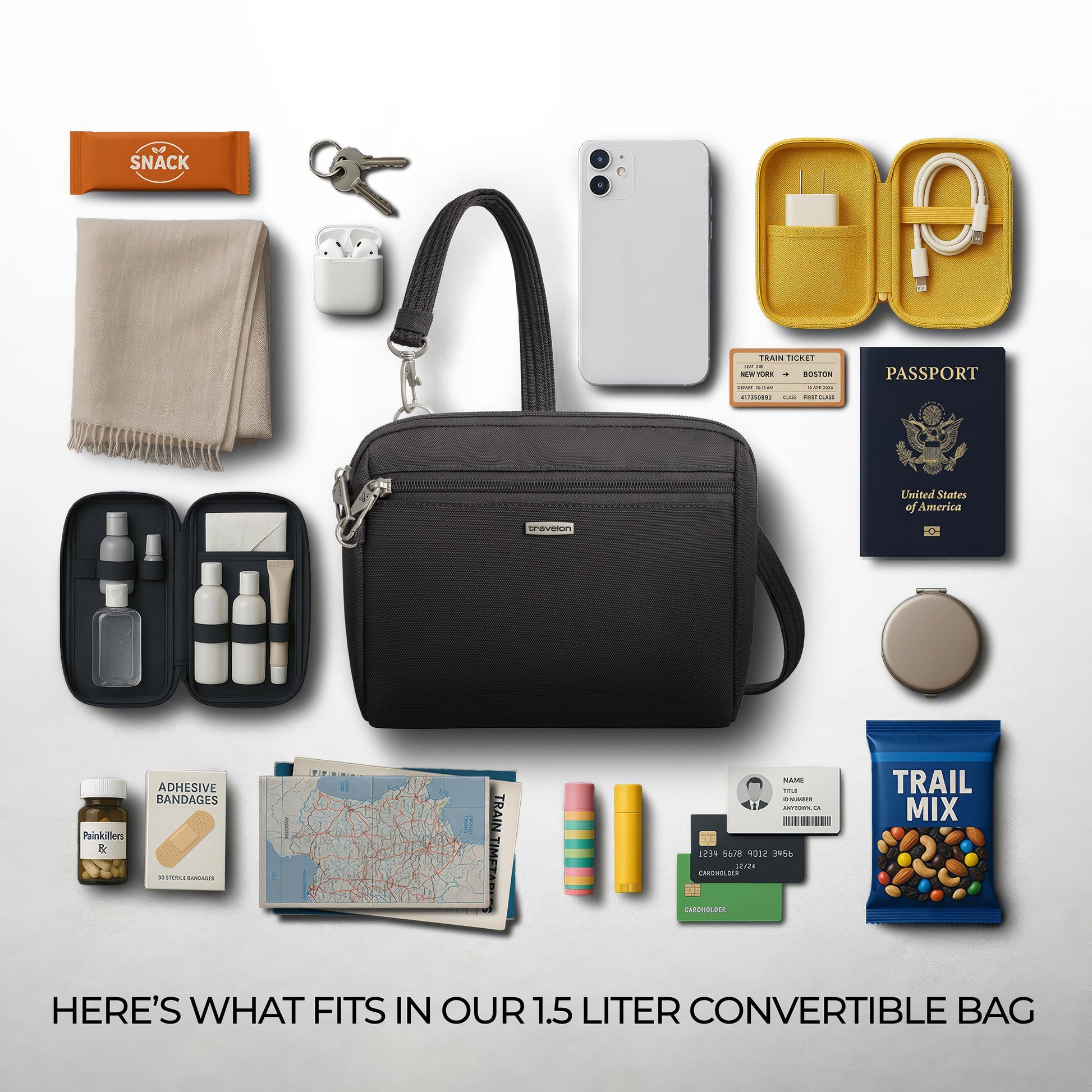 Travelon Cross-Body Bag Travelon Anti-Theft Classic Convertible Crossbody & Waist Pack