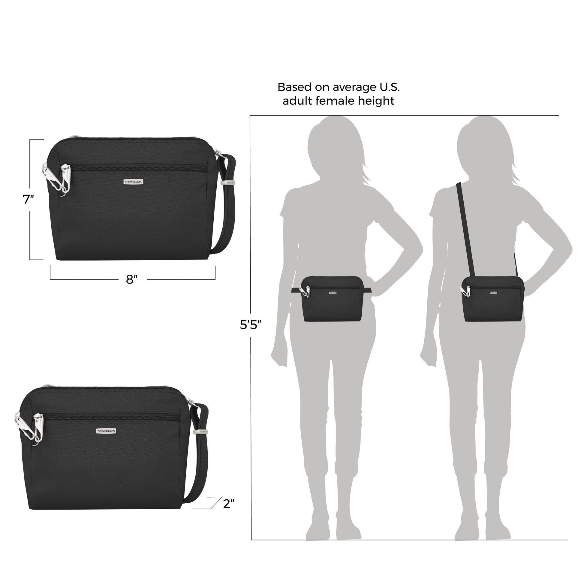 Travelon Cross-Body Bag Travelon Anti-Theft Classic Convertible Crossbody & Waist Pack