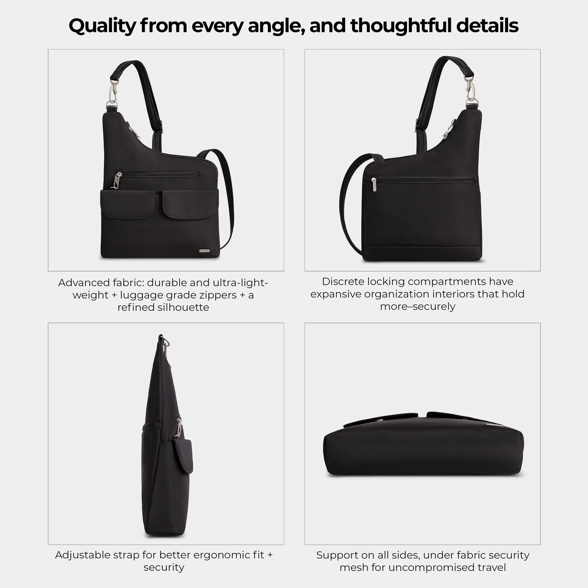Travelon Cross-Body Bag Travelon Anti-Theft Classic Crossbody Bag (RFID Blocking)