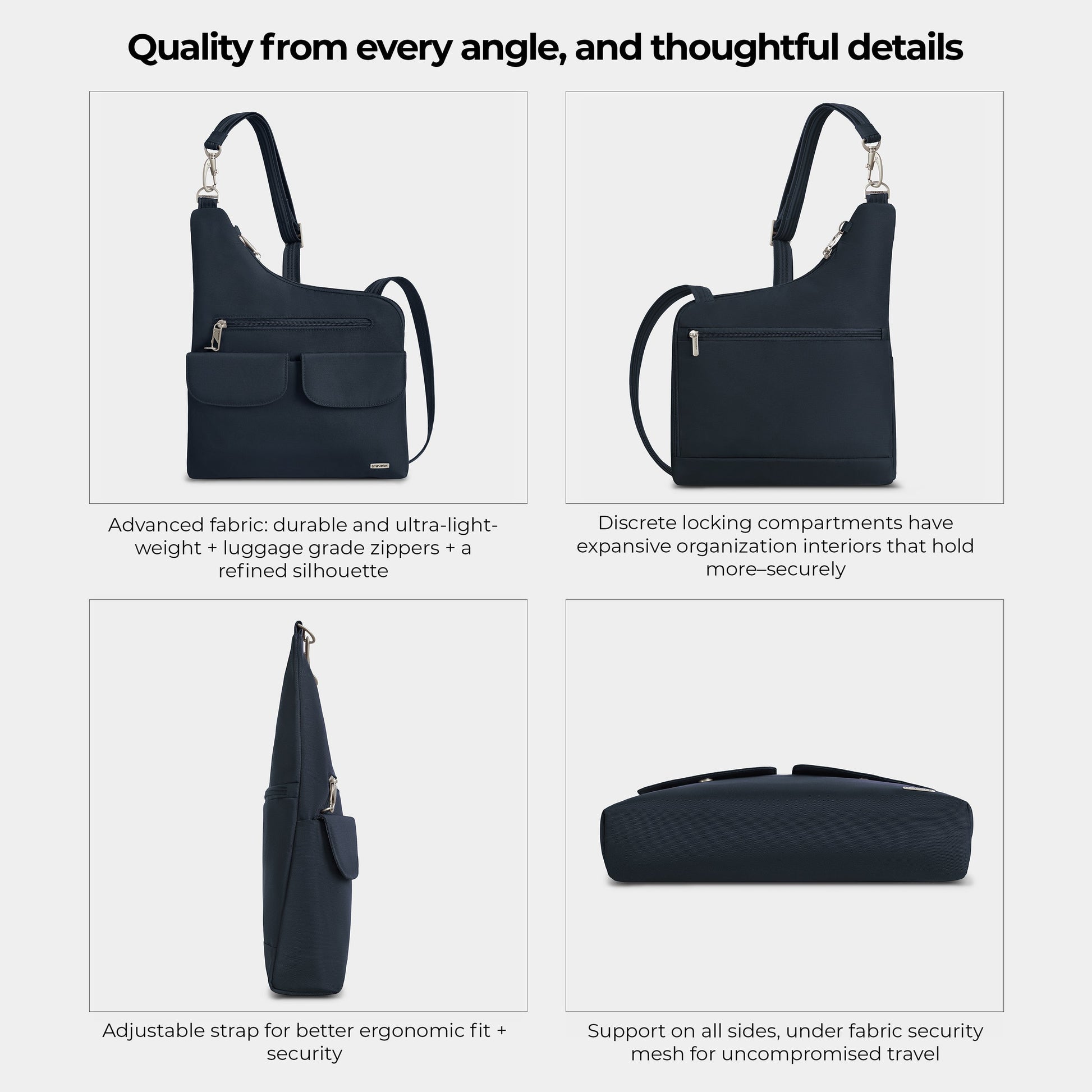 Travelon Cross-Body Bag Travelon Anti-Theft Classic Crossbody Bag (RFID Blocking)