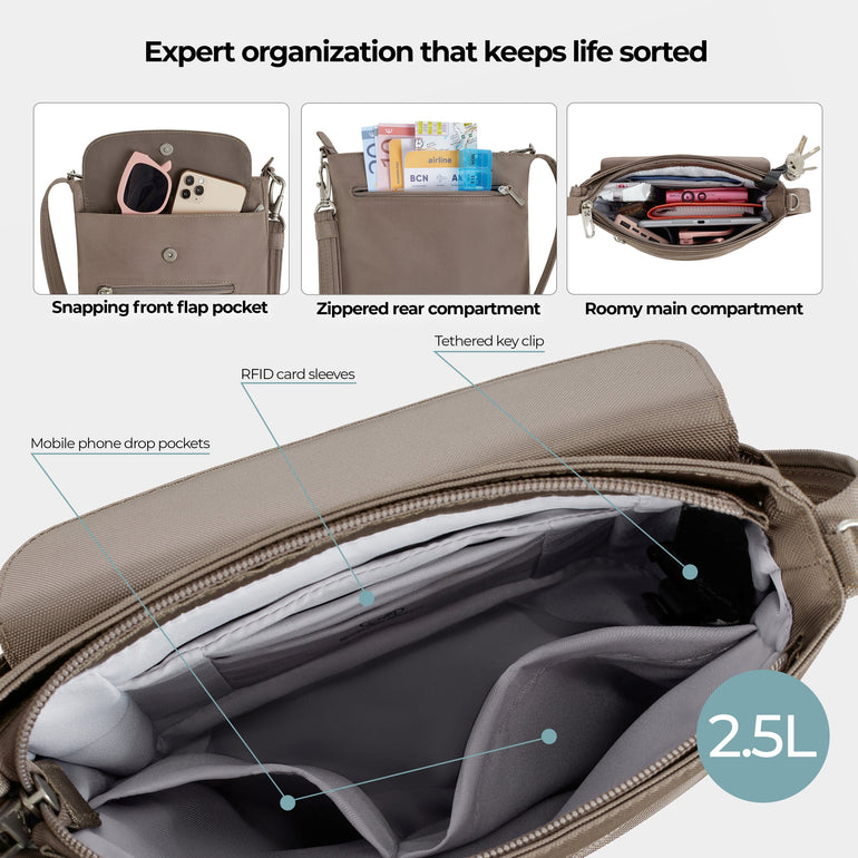 Travelon Cross-Body Bag Travelon Anti-Theft Classic Mini Shoulder Bag