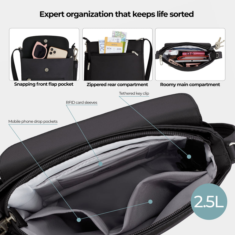 Travelon Cross-Body Bag Travelon Anti-Theft Classic Mini Shoulder Bag