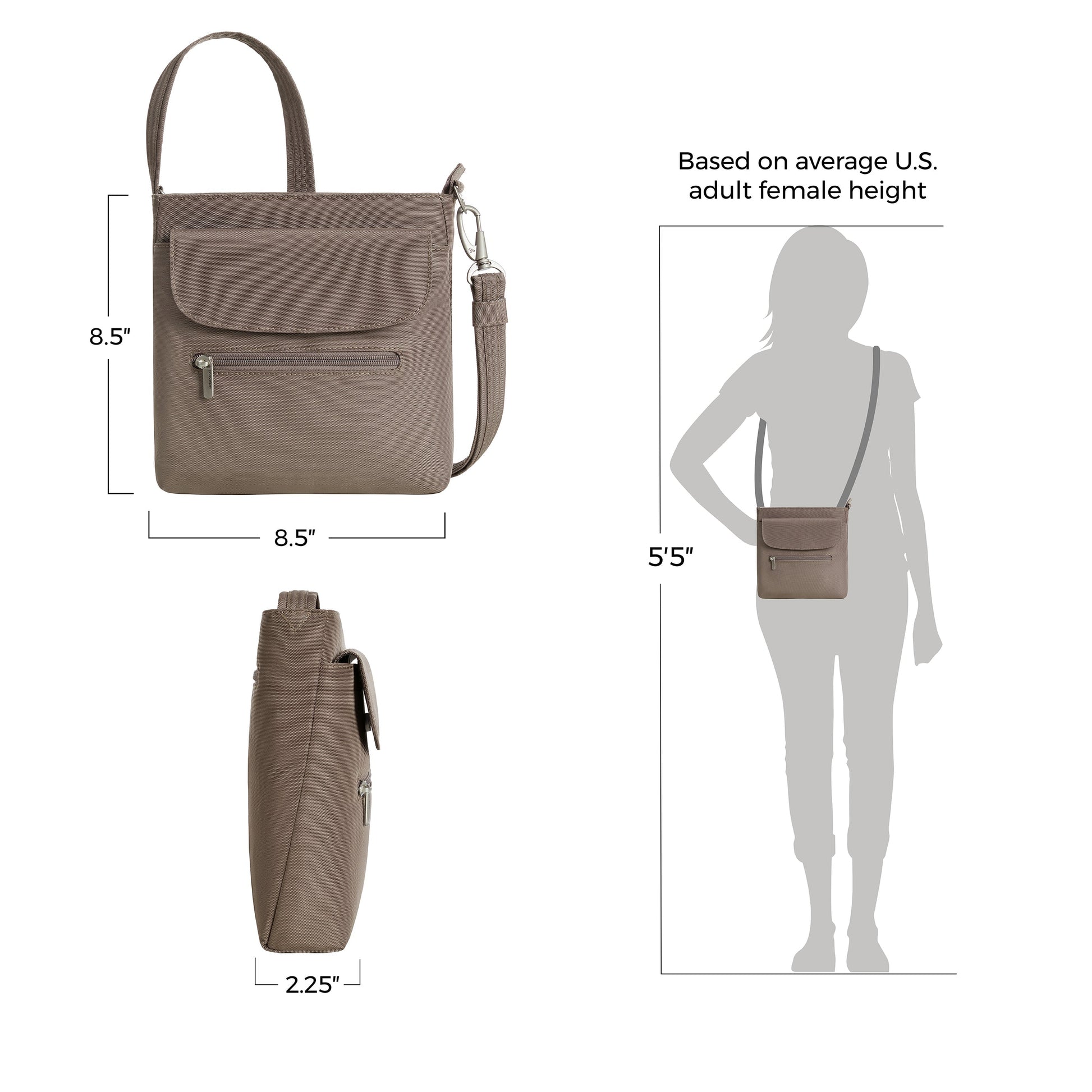Travelon Cross-Body Bag Travelon Anti-Theft Classic Mini Shoulder Bag