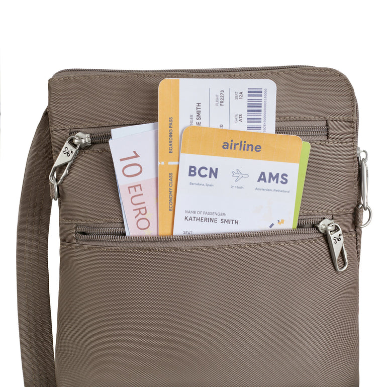 Travelon Cross-Body Bag Travelon Anti-Theft Classic Slim Double Zip Crossbody