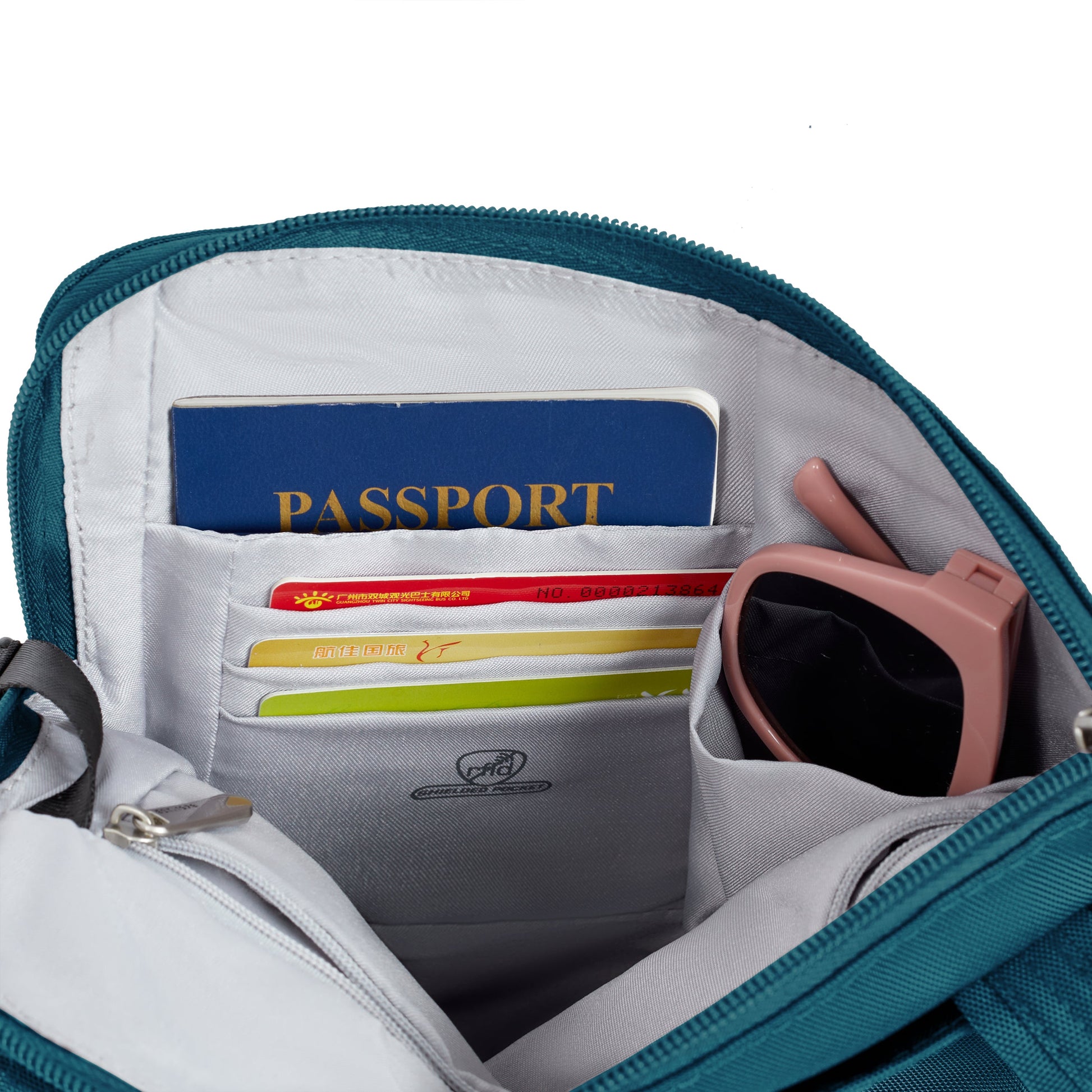 Travelon Cross-Body Bag Travelon Anti-Theft Classic Slim Double Zip Crossbody