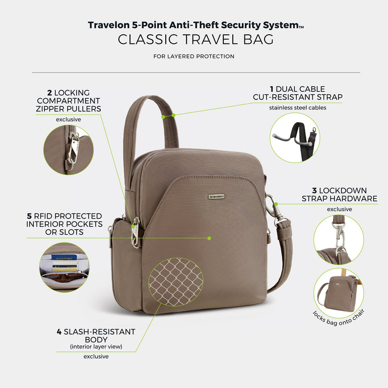 Travelon Cross-Body Bag Travelon Anti-Theft Classic Travel Bag