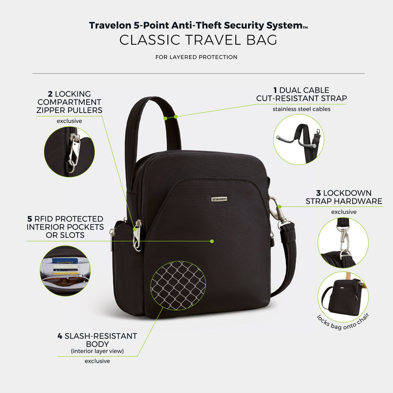 Travelon Cross-Body Bag Travelon Anti-Theft Classic Travel Bag