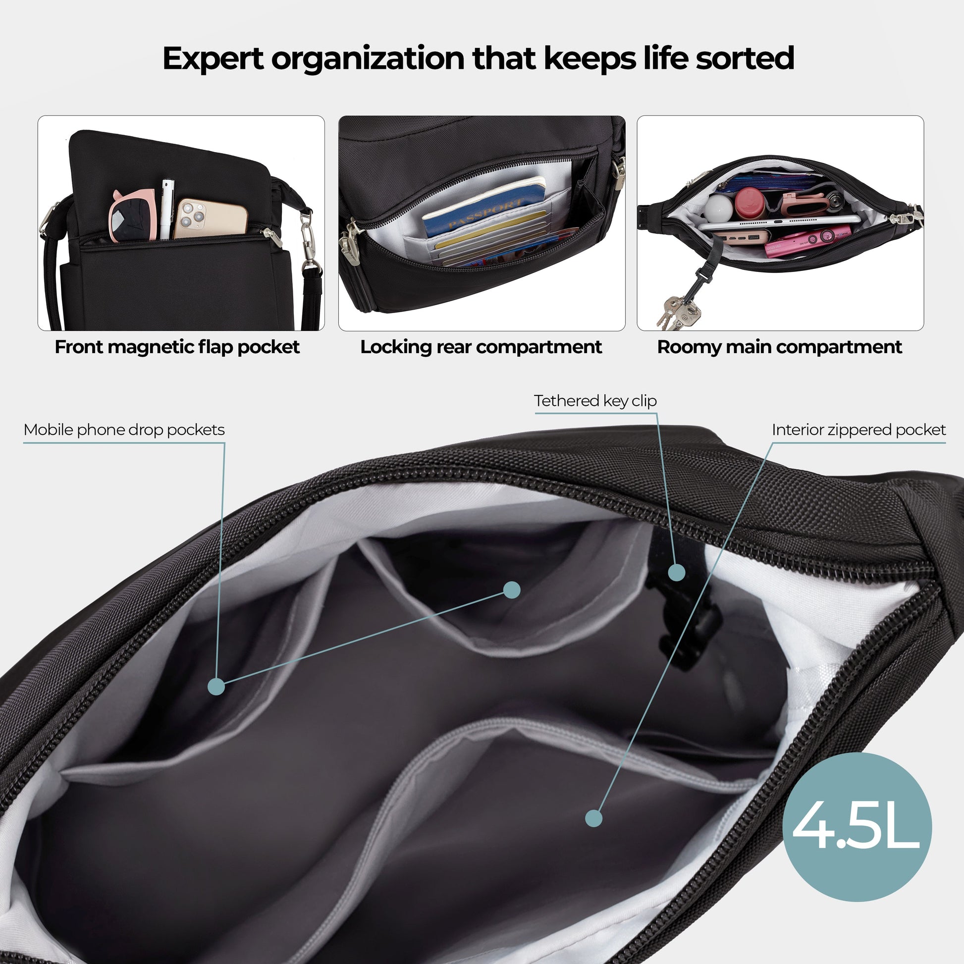 Travelon Messenger Travelon Anti-Theft Classic Messenger Bag (RFID Blocking)