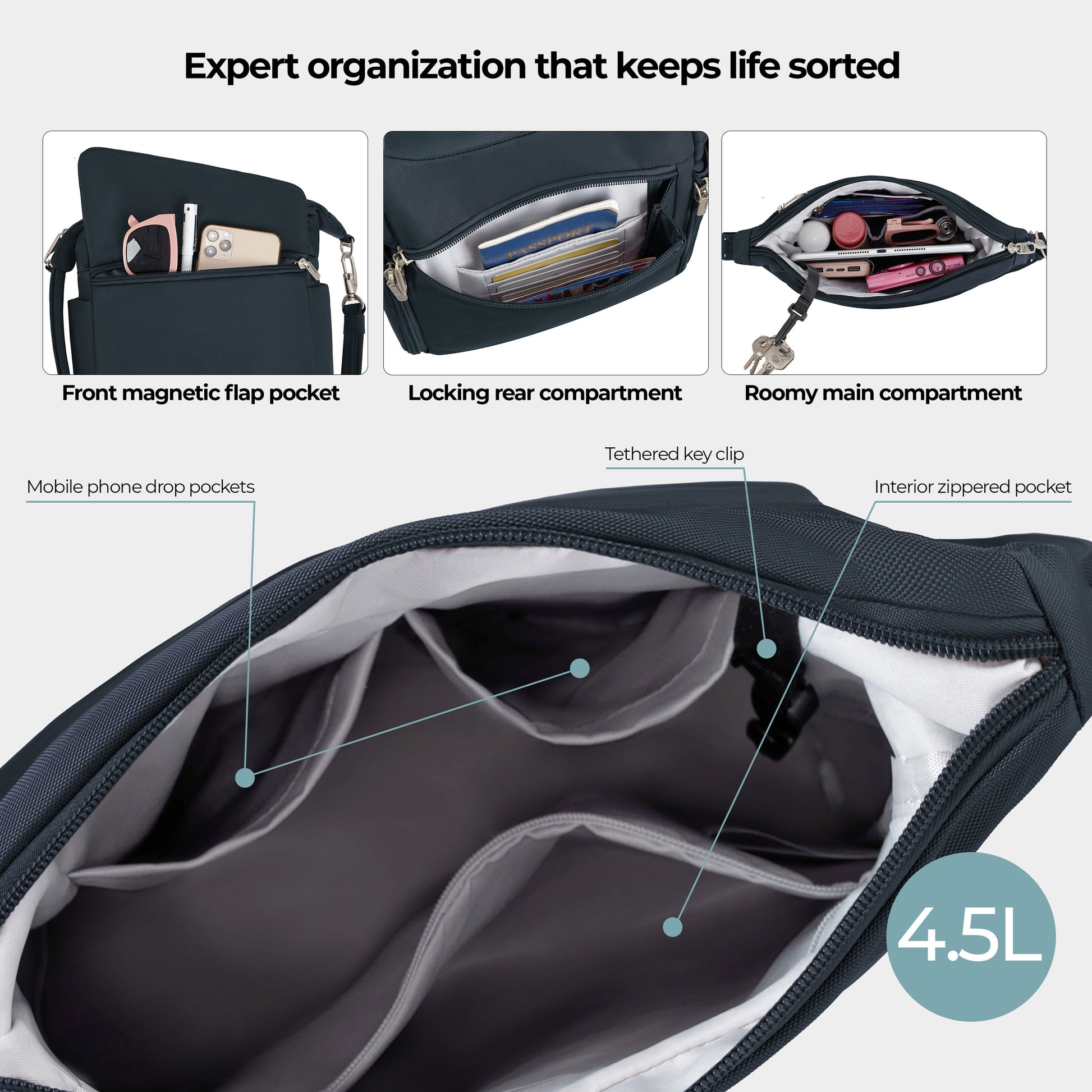 Travelon Messenger Travelon Anti-Theft Classic Messenger Bag (RFID Blocking)