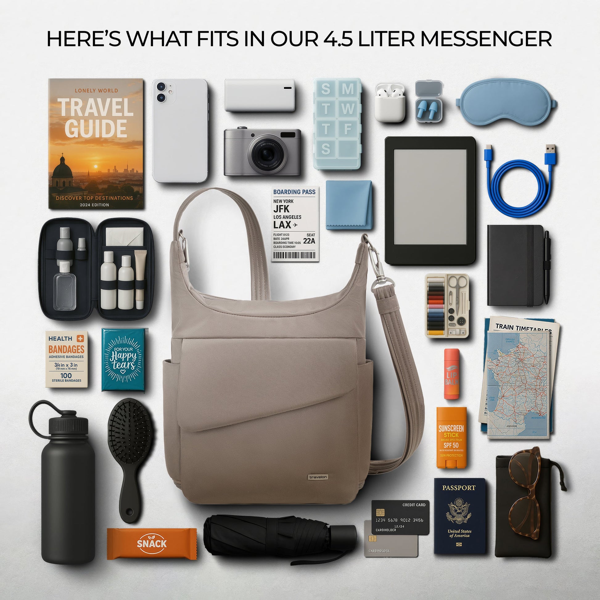 Travelon Messenger Travelon Anti-Theft Classic Messenger Bag (RFID Blocking)