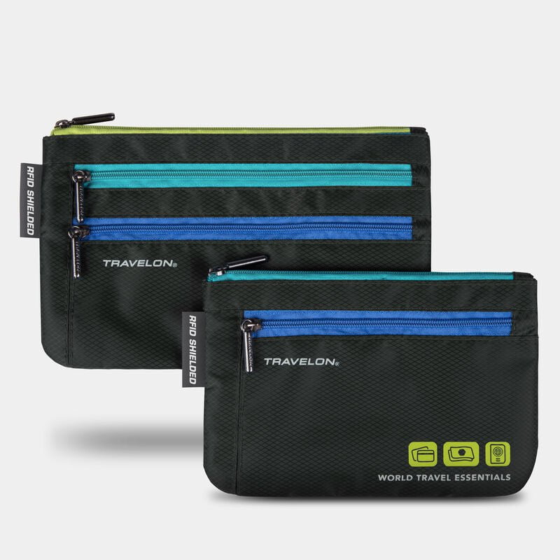 Travelon Passport Case Black Travelon World Travel Essentials Set of 2 Currency & Passport Organizers