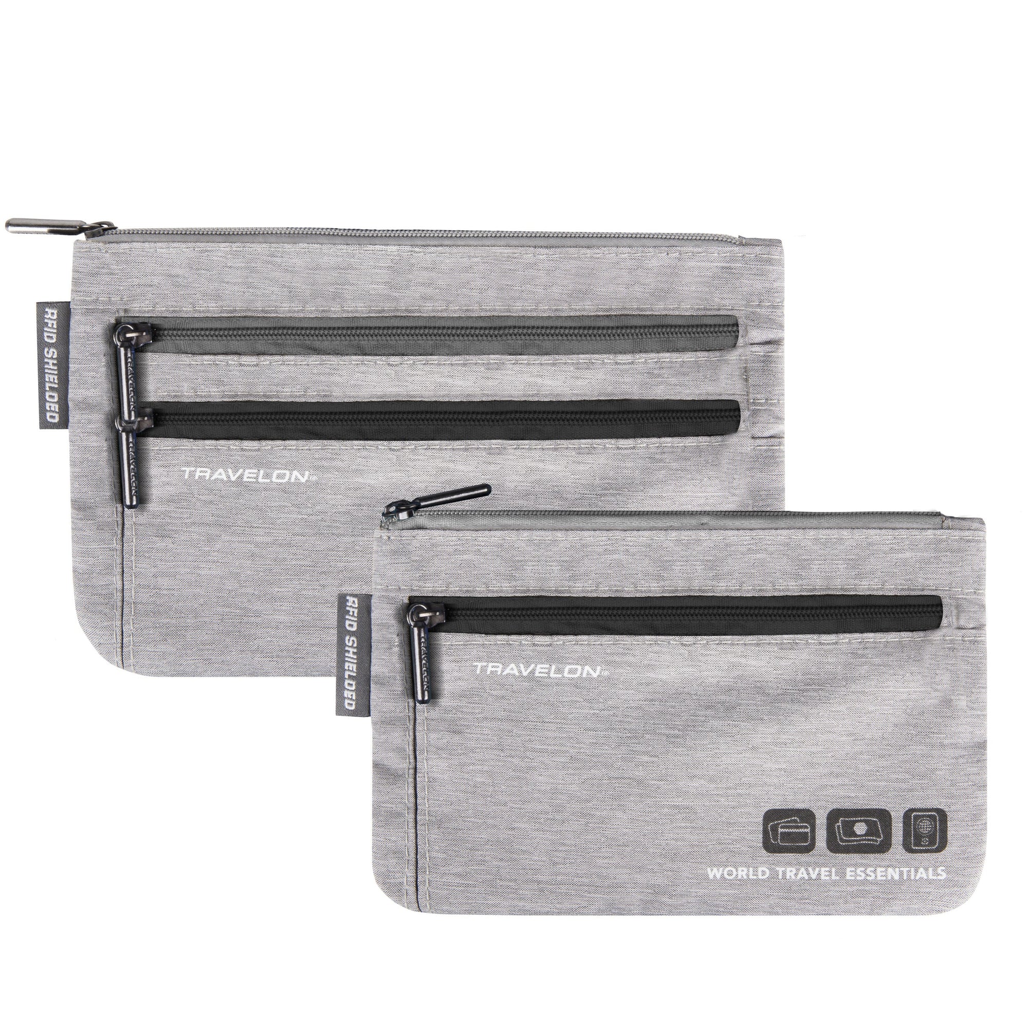 Travelon Passport Case Gray Heather Travelon World Travel Essentials Set of 2 Currency & Passport Organizers