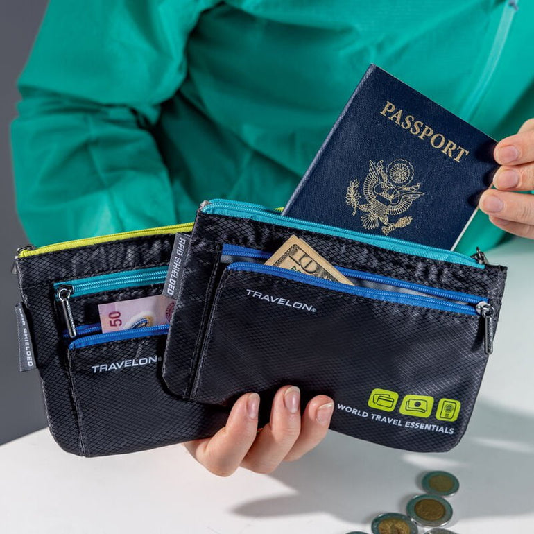 Travelon Passport Case Travelon World Travel Essentials Set of 2 Currency & Passport Organizers