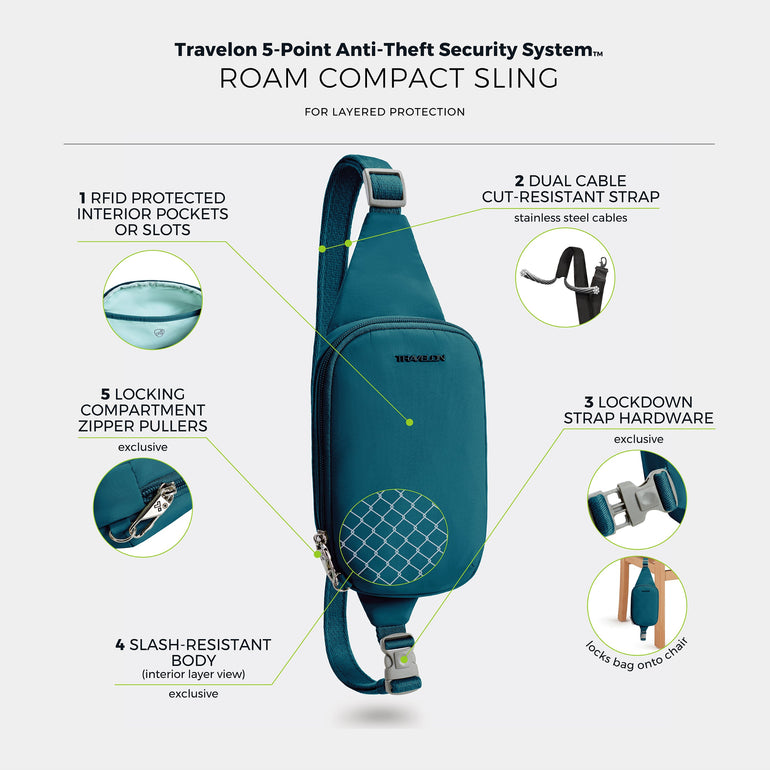 Travelon Sling Bag Travelon Roam Anti-Theft Compact Sling