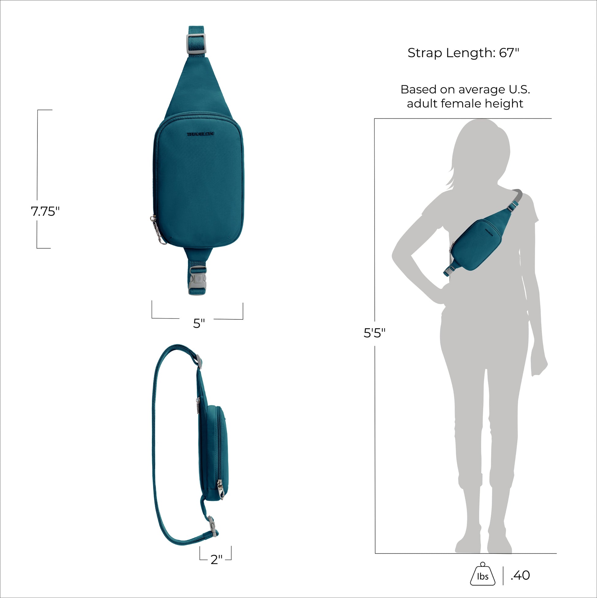 Travelon Sling Bag Travelon Roam Anti-Theft Compact Sling