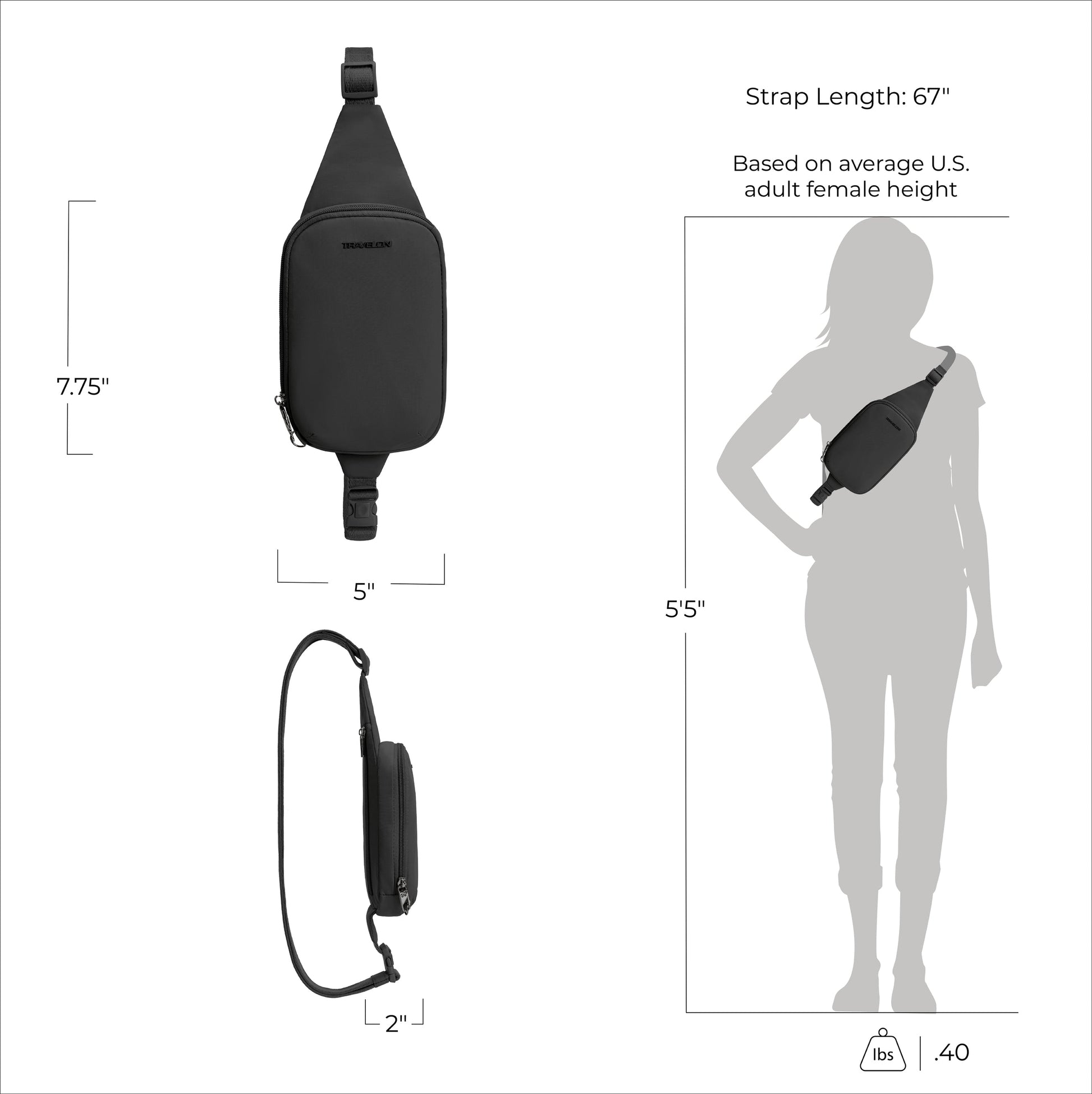 Travelon Sling Bag Travelon Roam Anti-Theft Compact Sling