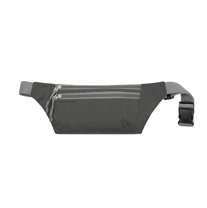 Travelon Waist Pouches Charcoal Travelon Double Zip Waist Pack