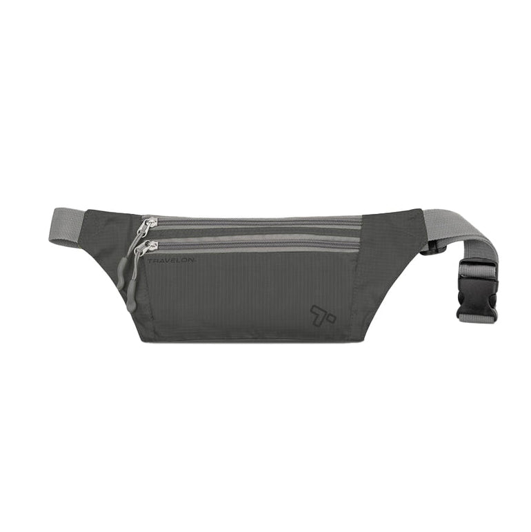 Travelon Waist Pouches Charcoal Travelon Double Zip Waist Pack