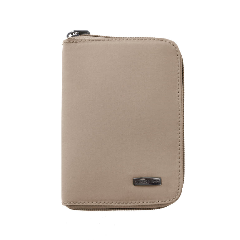 Travelon Wallets Sable Travelon RFID Blocking Passport Zip Wallet