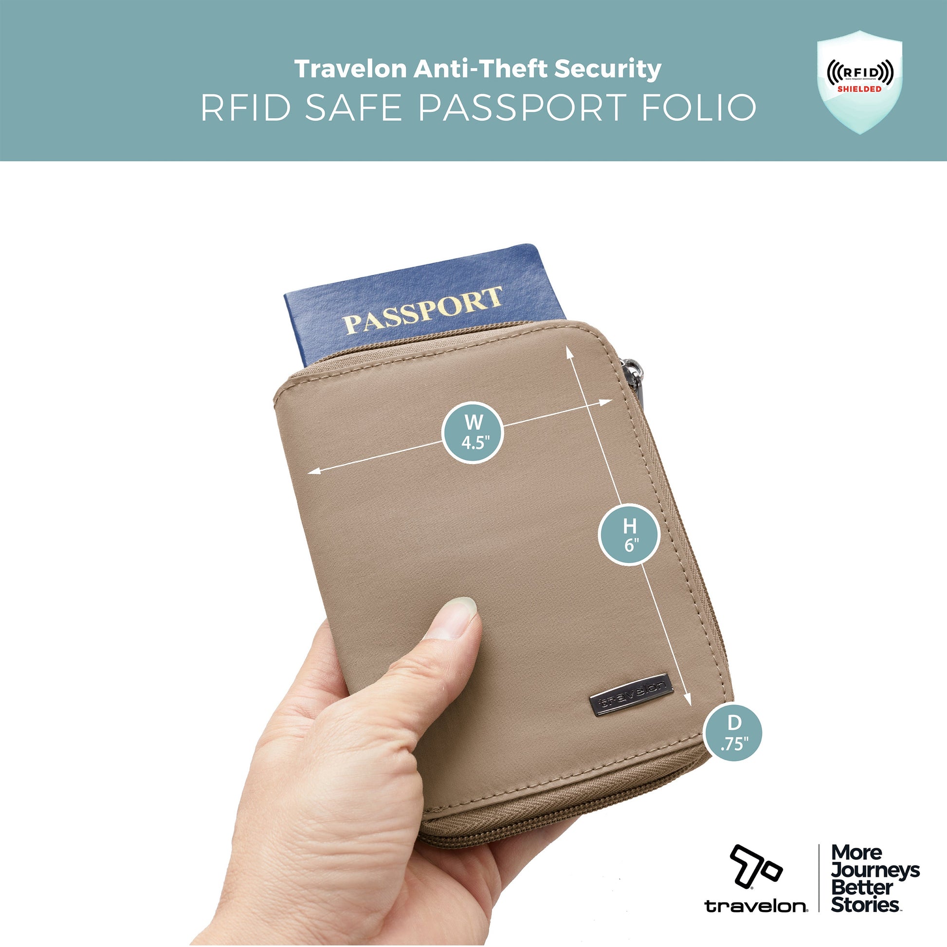 Travelon Wallets Travelon RFID Blocking Passport Zip Wallet