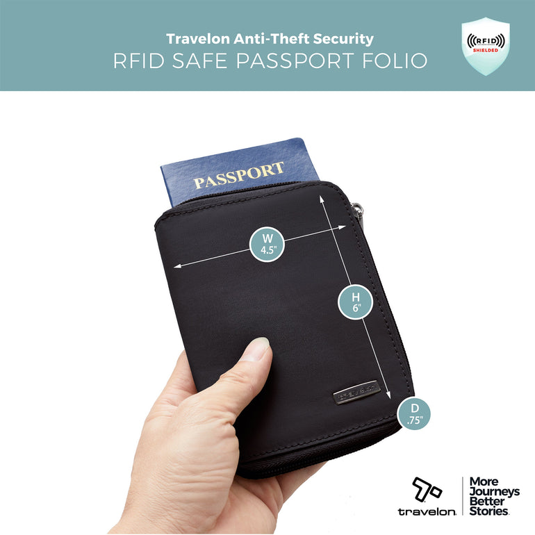 Travelon Wallets Travelon RFID Blocking Passport Zip Wallet
