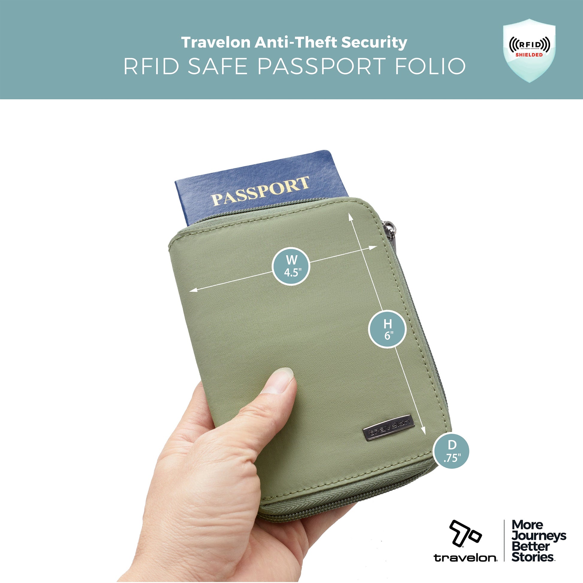 Travelon Wallets Travelon RFID Blocking Passport Zip Wallet